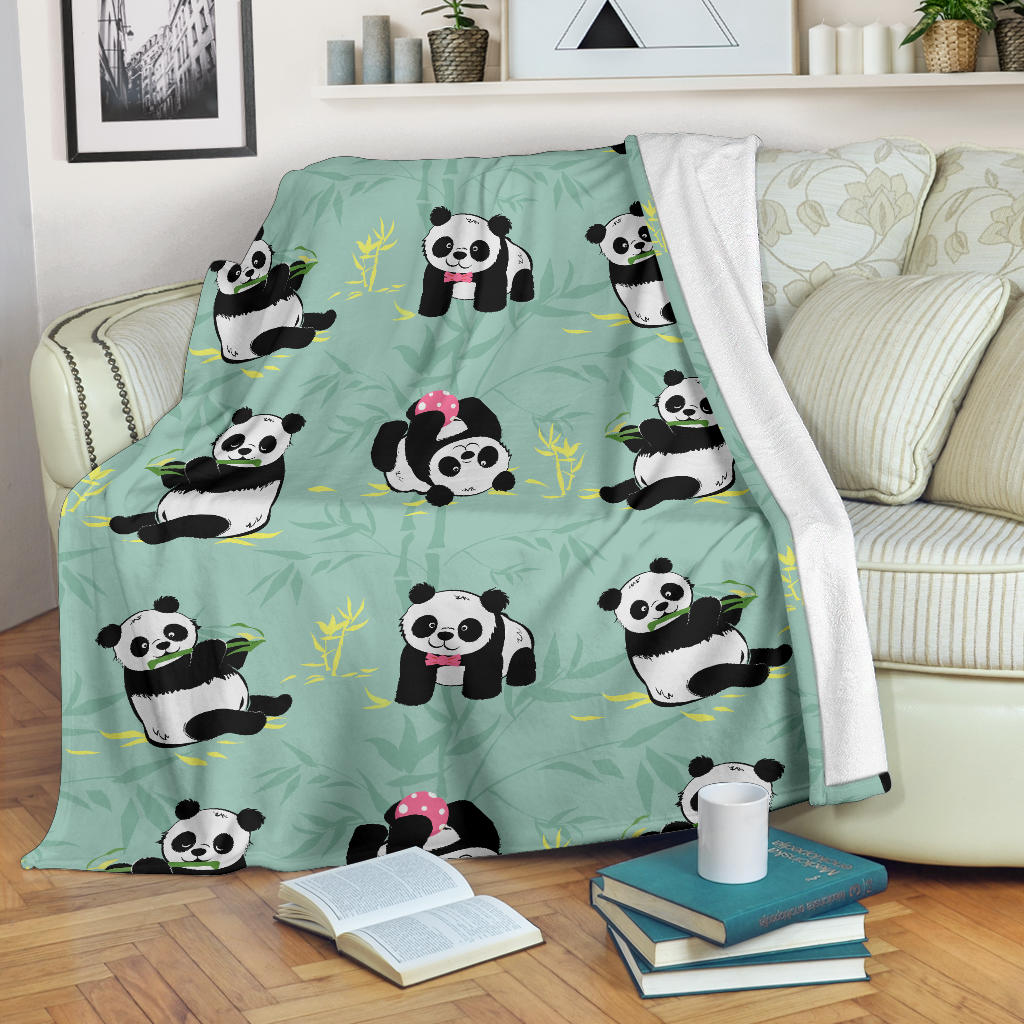 Panda Pattern Print Design A05 Premium Blanket