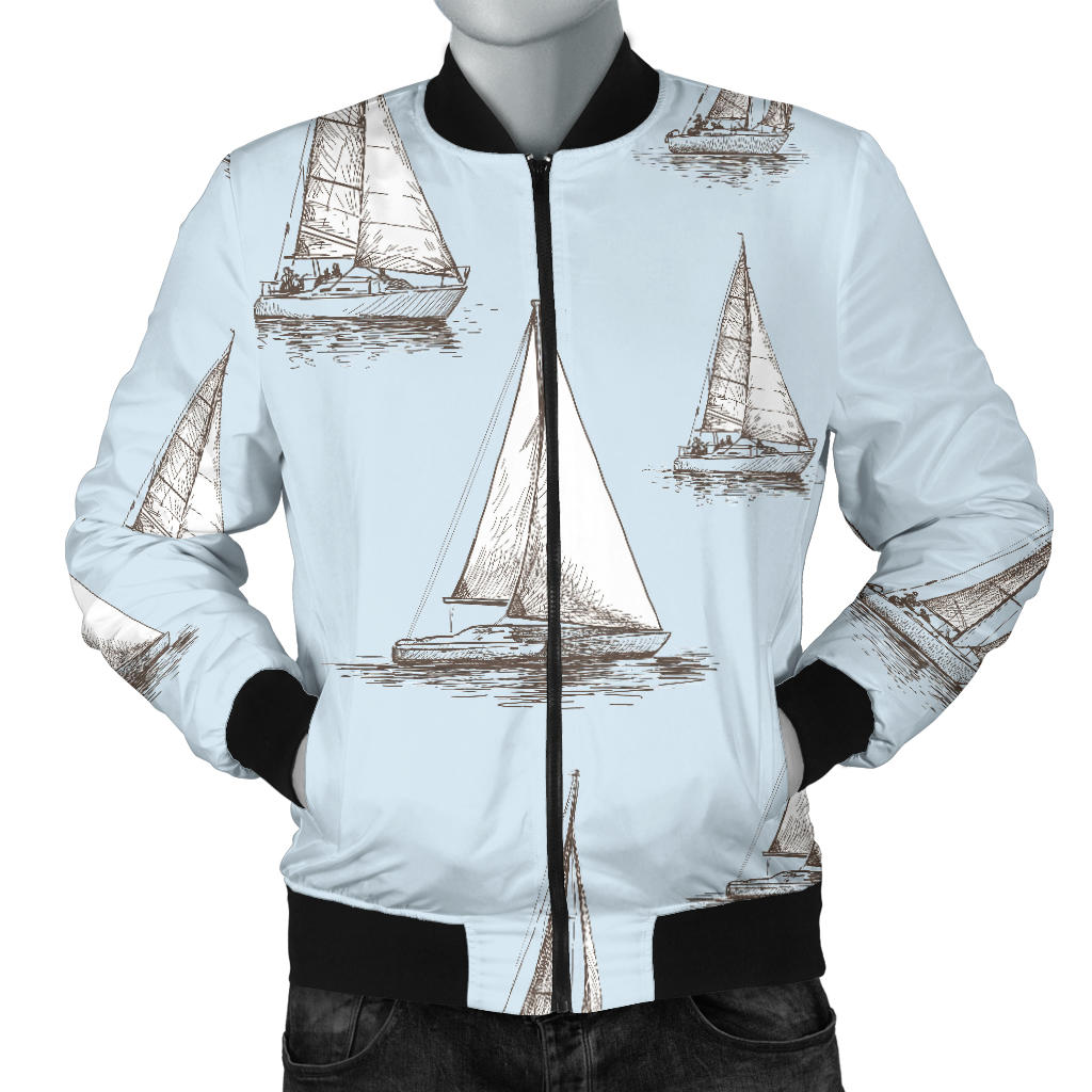 Sailing Ships Pattern Print Design A01/men-bomber-jacket.jpg Men Bomber Jacket