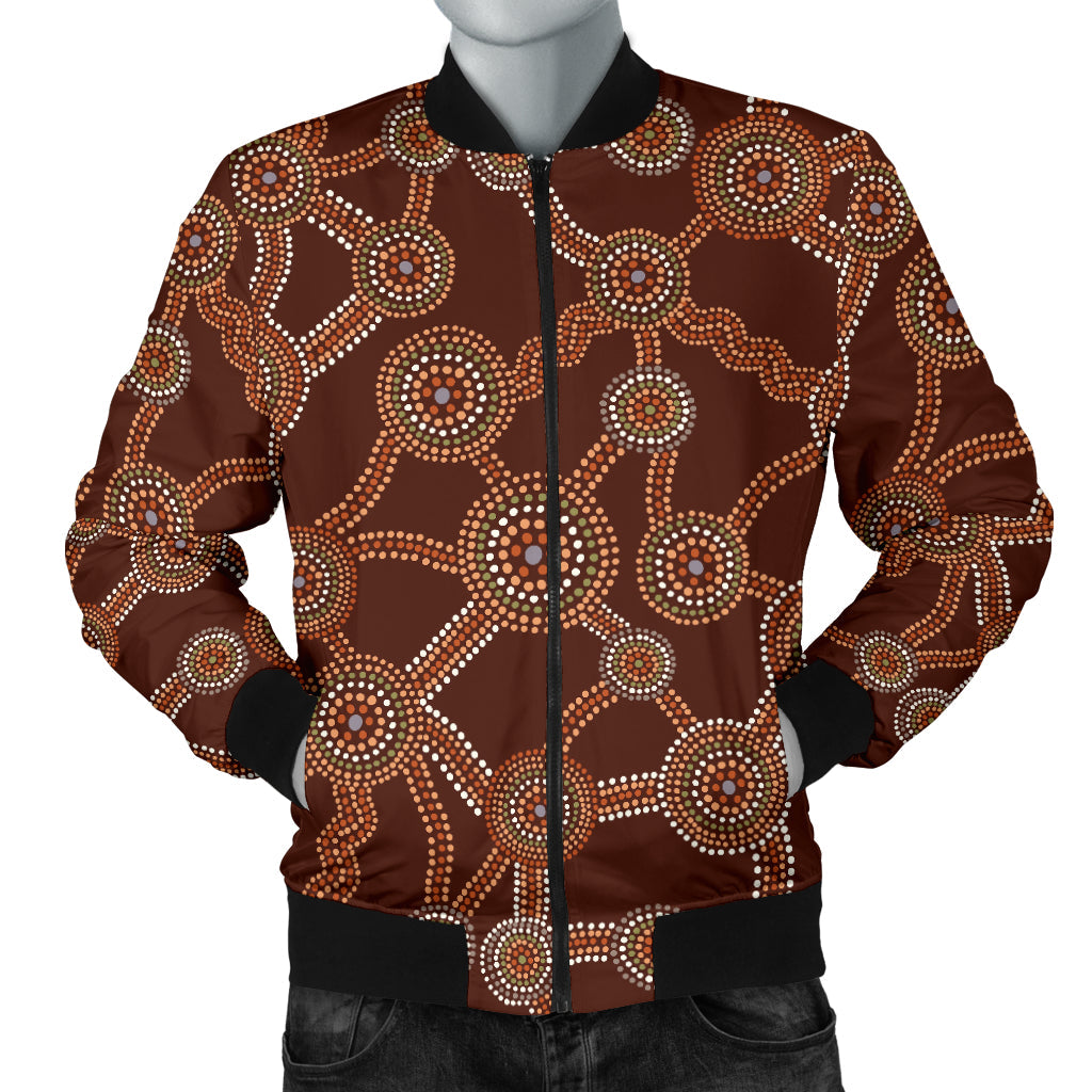 Aboriginal Pattern Print Design 03 Men Bomber Jacket