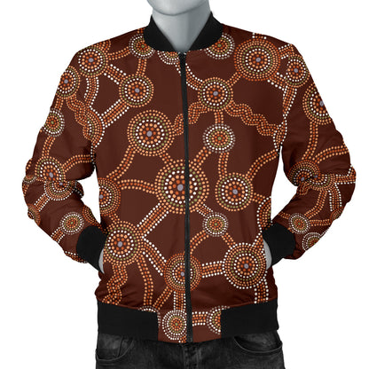 Aboriginal Pattern Print Design 03 Men Bomber Jacket