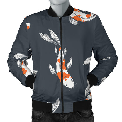 KOI Fish Pattern Print Design 04 Men Bomber Jacket