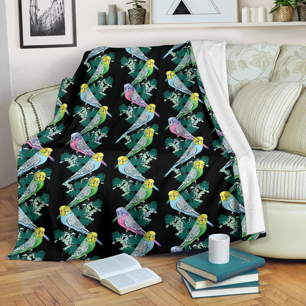 Budgerigar Pattern Print Design 03 Premium Blanket