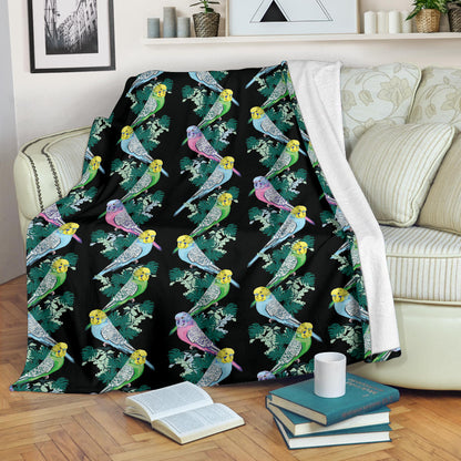 Budgerigar Pattern Print Design 03 Premium Blanket
