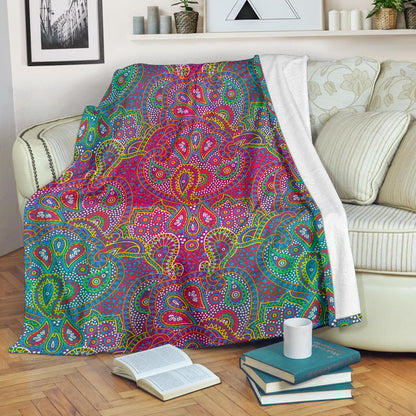 Boho Pattern Print Design 02 Premium Blanket