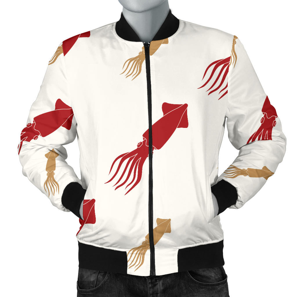 Giant Squid Pattern Print Design 01 Men Bomber Jacket