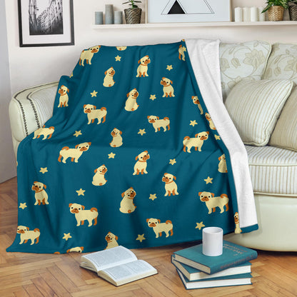 Pug Pattern Print Design A06 Premium Blanket
