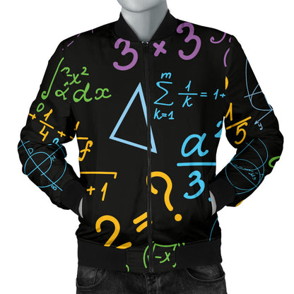 Math Pattern Print Design 03 Men Bomber Jacket