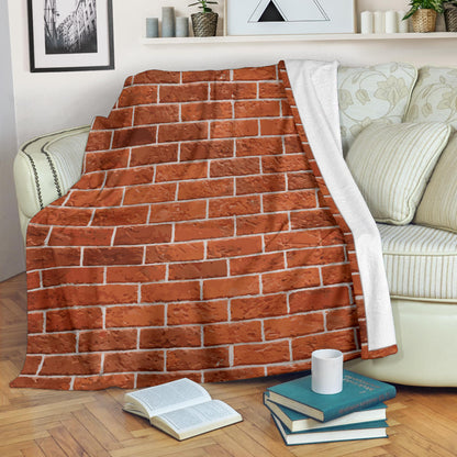 Brick Brown Pattern Print Design 02 Premium Blanket