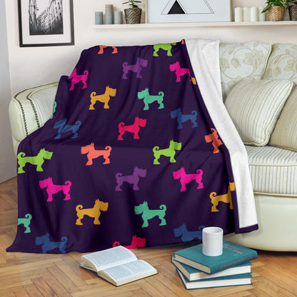 Schnauzers Pattern Print Design A05 Premium Blanket