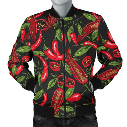Chilli Pepper Pattern Print Design 02 Men Bomber Jacket