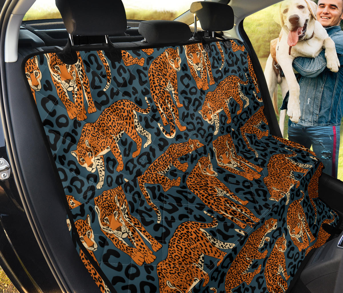 Jaguar Pattern Print Design 04 Rear Dog Car Seat Cover Hammock