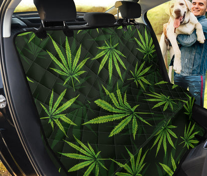 Pot Leaf Pattern Print Design A03 Rear Dog Car Seat Cover Hammock