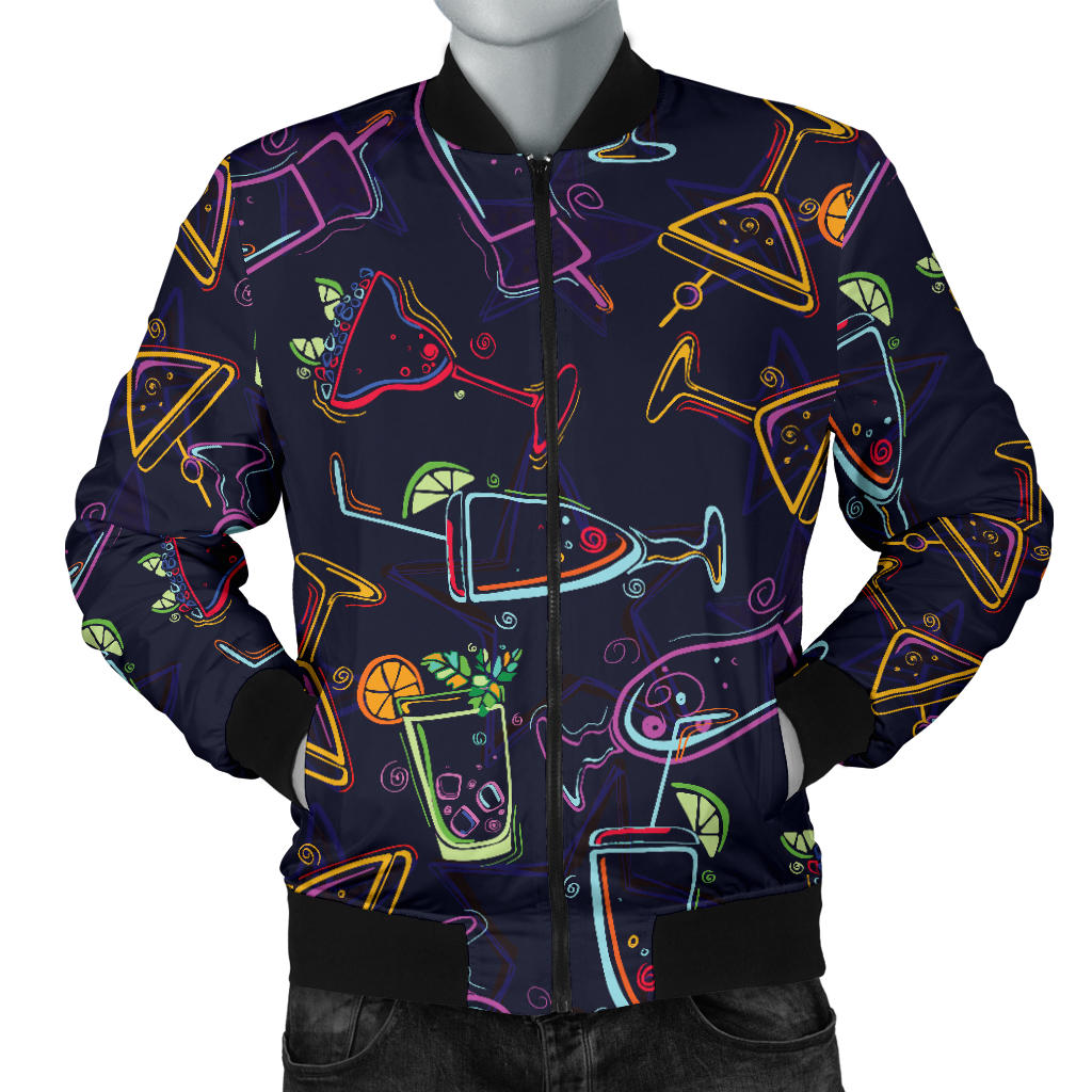 Cocktail Pattern Print Design 04 Men Bomber Jacket