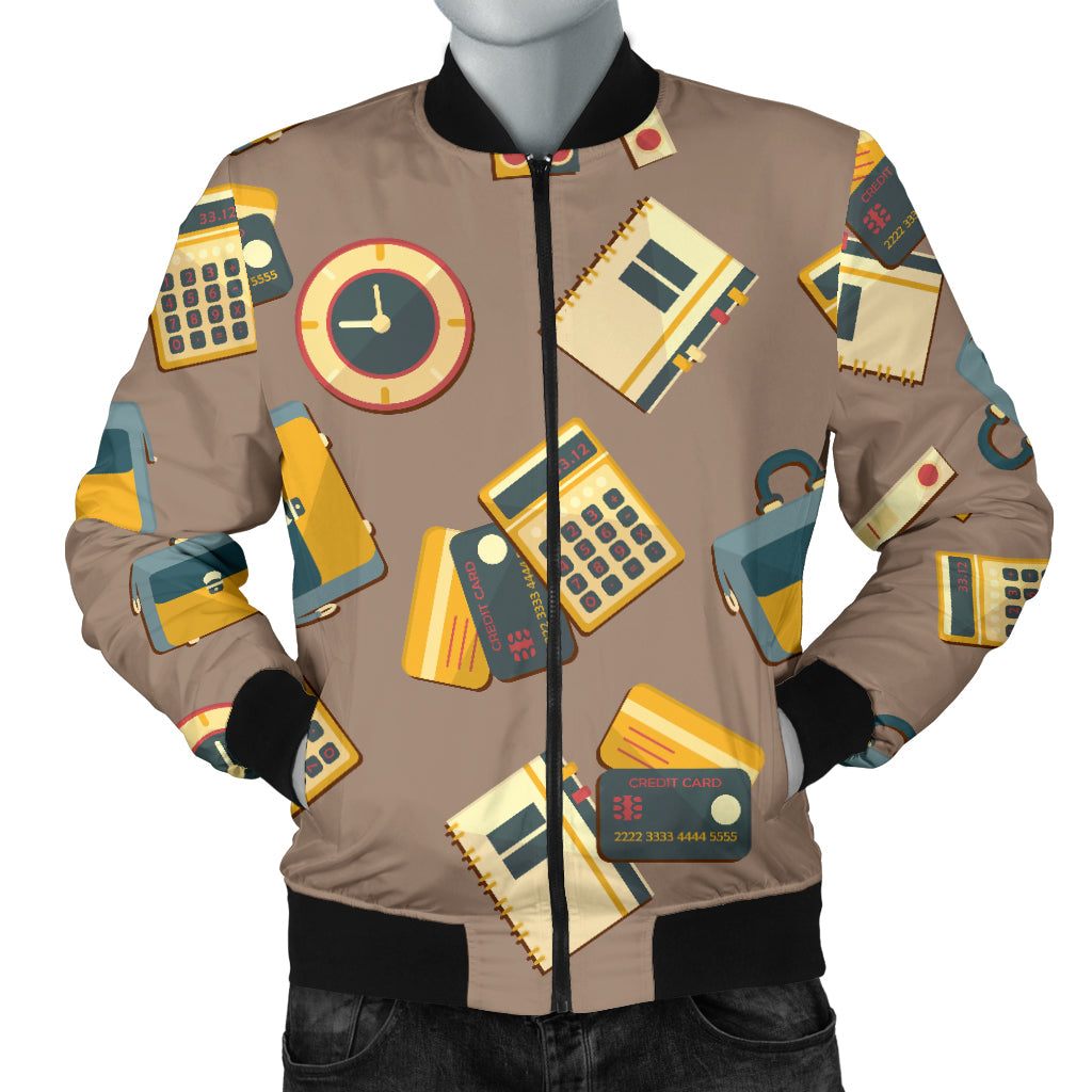 Accounting Financial Pattern Print Design 03 Men Bomber Jacket