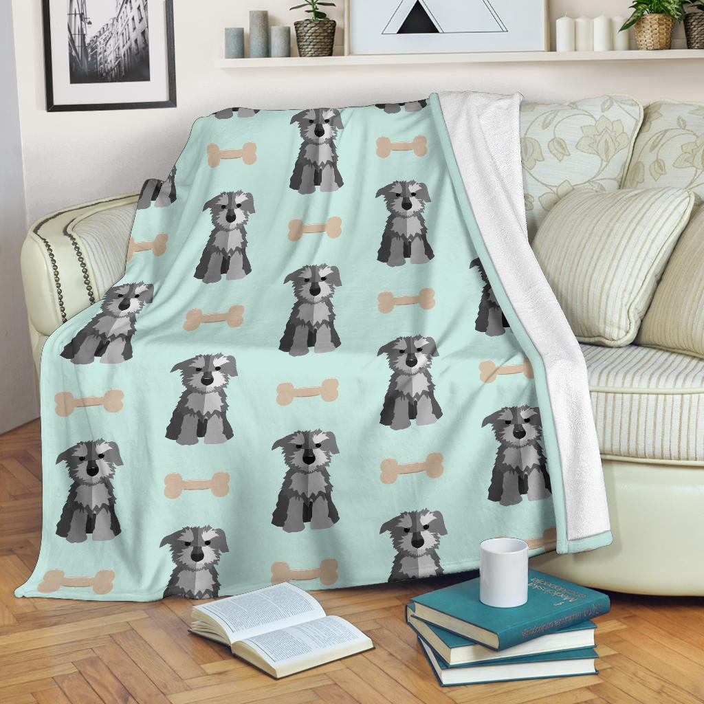 Schnauzers Pattern Print Design A03 Premium Blanket