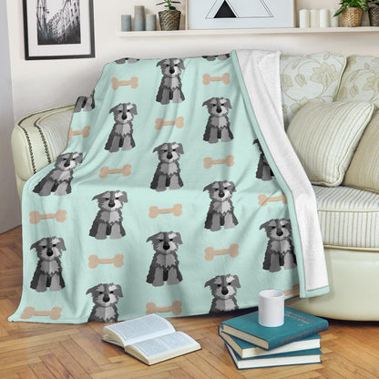Schnauzers Pattern Print Design A03 Premium Blanket