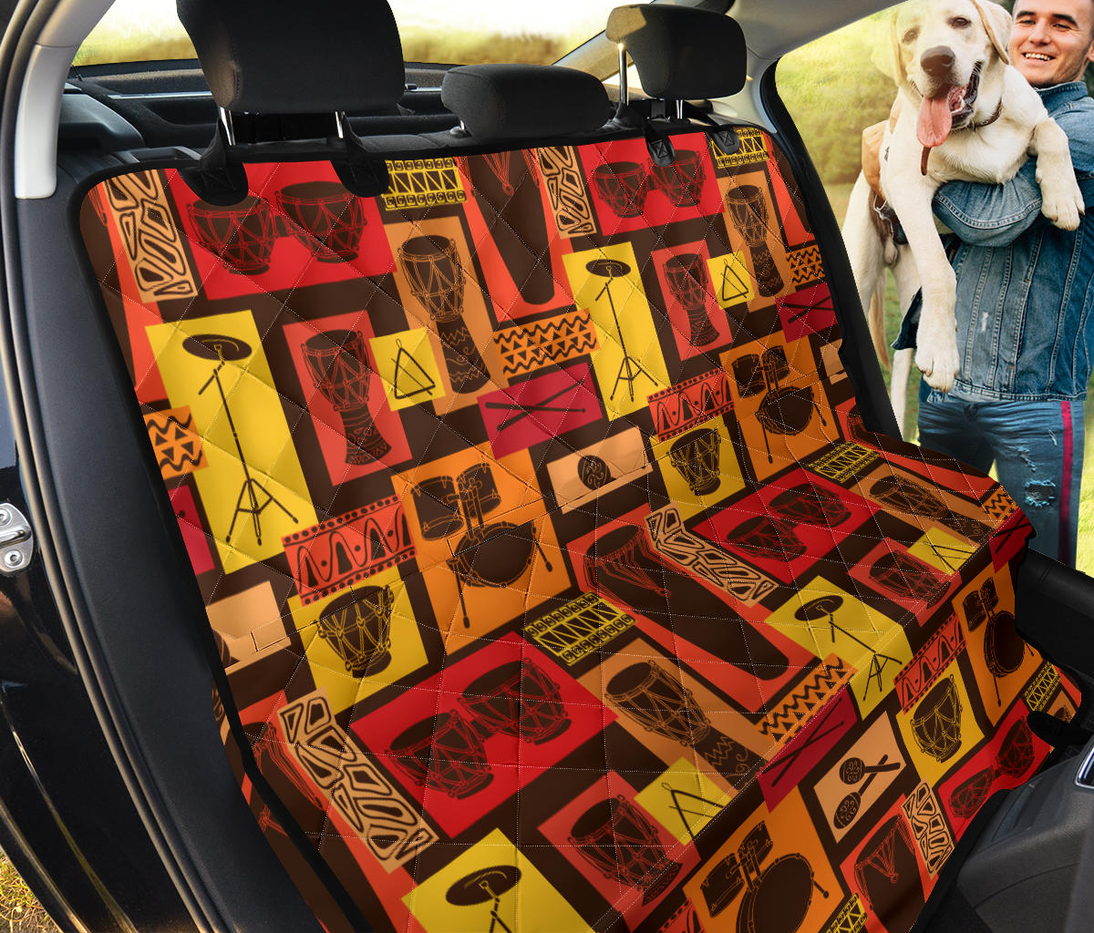 Percussion Pattern Print Design 02 Rear Dog Car Seat Cover Hammock