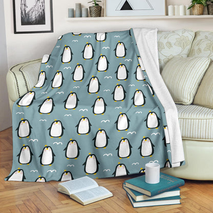 Penguin Pattern Print Design A02 Premium Blanket