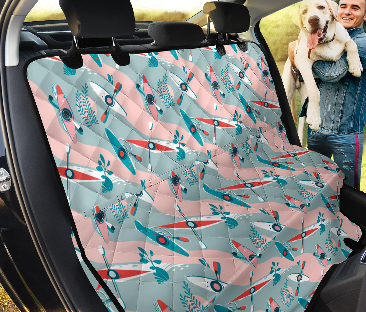 Kayak Pattern Print Design 05 Rear Dog Car Seat Cover Hammock