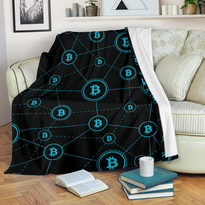 Cryptocurrency Pattern Print Design 01 Premium Blanket
