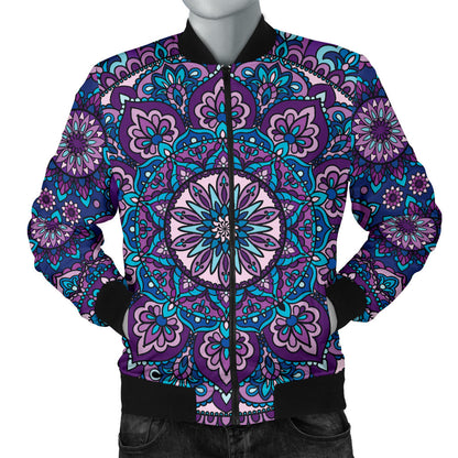 Medallion Pattern Print Design 05 Men Bomber Jacket