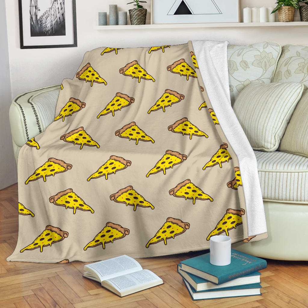 Pizza Pattern Print Design A04 Premium Blanket