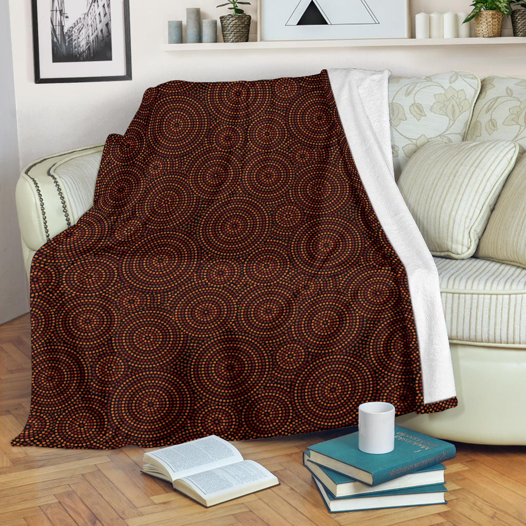 Aboriginal Pattern Print Design 02 Premium Blanket
