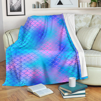 Mermaid Scales Pattern Print Design 04 Premium Blanket