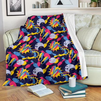 Bowling Pattern Print Design 02 Premium Blanket