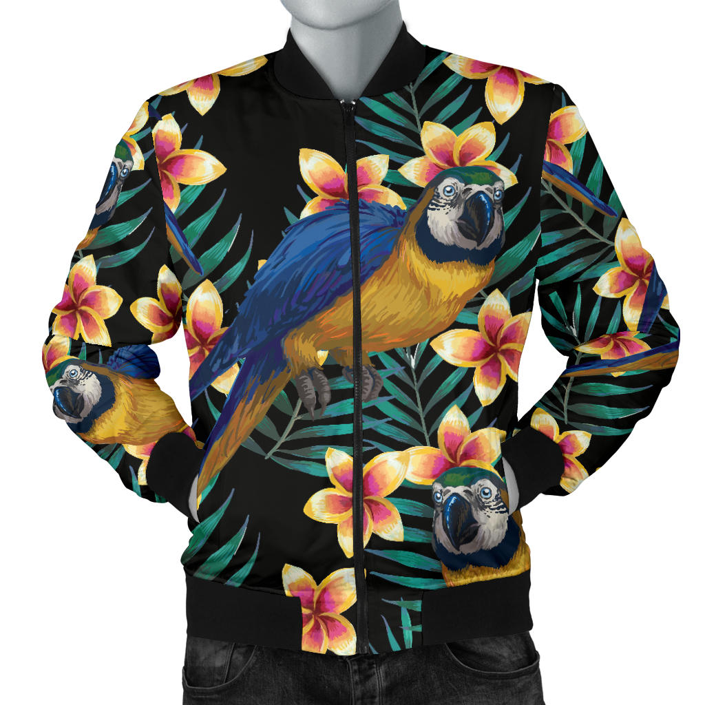 Macaw Pattern Print Design 01 Men Bomber Jacket