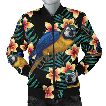 Macaw Pattern Print Design 01 Men Bomber Jacket