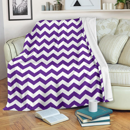 Chevron Purple Pattern Print Design 03 Premium Blanket