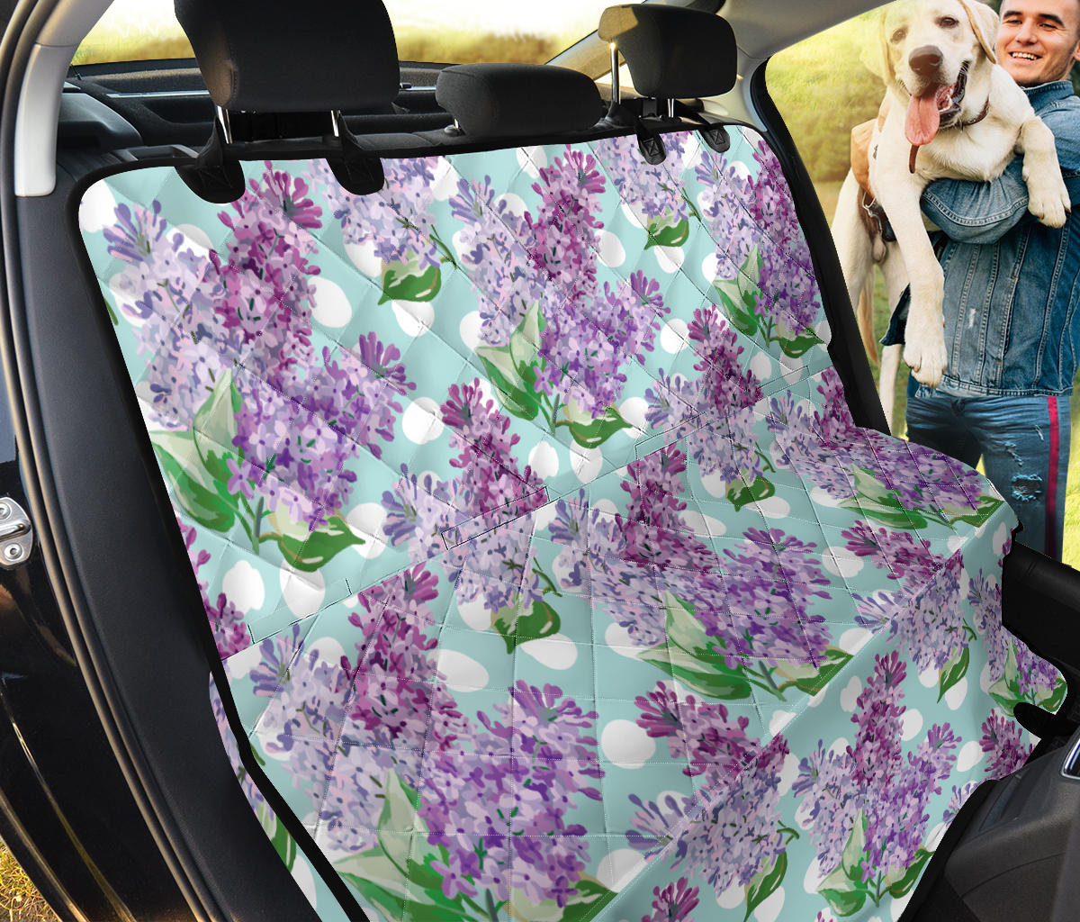 Lilac Pattern Print Design 02 Rear Dog Car Seat Cover Hammock