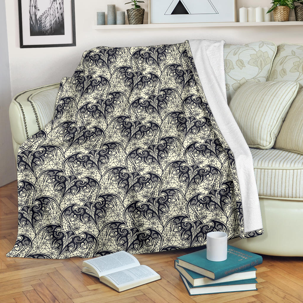 Bat Tribal Pattern Print Design 06 Premium Blanket