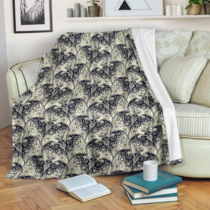 Bat Tribal Pattern Print Design 06 Premium Blanket
