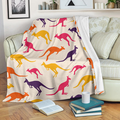 Kangaroos Pattern Print Design 01 Premium Blanket