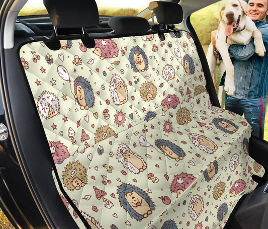 Hedgehog Cute Pattern Print Design 01 Rear Dog Car Seat Cover Hammock