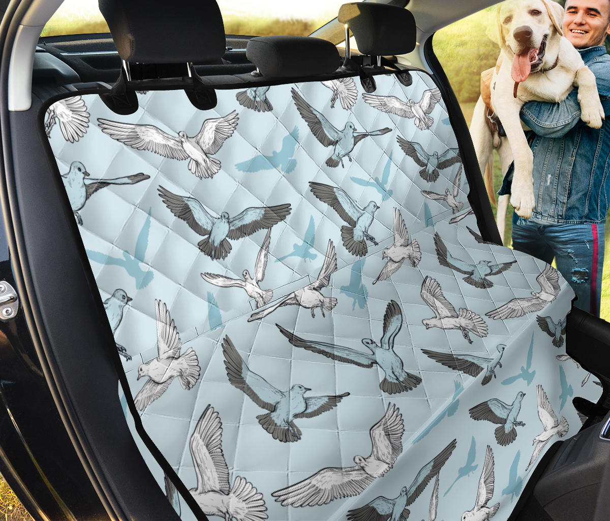 Pigeon Pattern Print Design 03 Rear Dog Car Seat Cover Hammock
