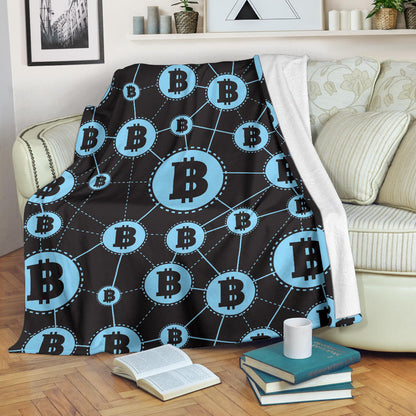 Cryptocurrency Pattern Print Design 02 Premium Blanket
