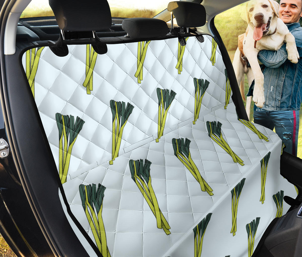 Leek Pattern Print Design 03 Rear Dog Car Seat Cover Hammock