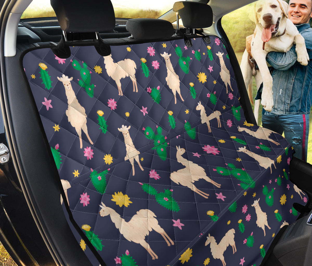 Llama Cactus Pattern Print Design 012 Rear Dog Car Seat Cover Hammock