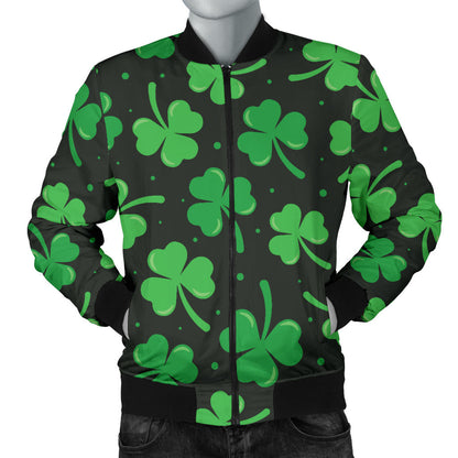 Clover Pattern Print Design 04 Men Bomber Jacket
