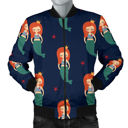 Mermaid Girl Pattern Print Design 01 Men Bomber Jacket