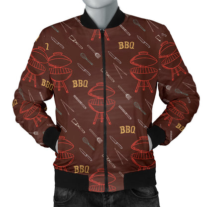 Barbecue Pattern Print Design 01 Men Bomber Jacket