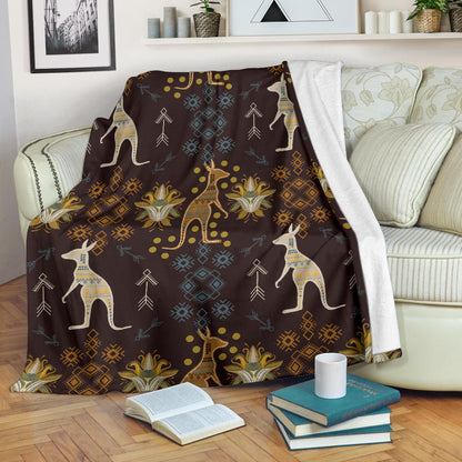 Kangaroos Pattern Print Design 03 Premium Blanket