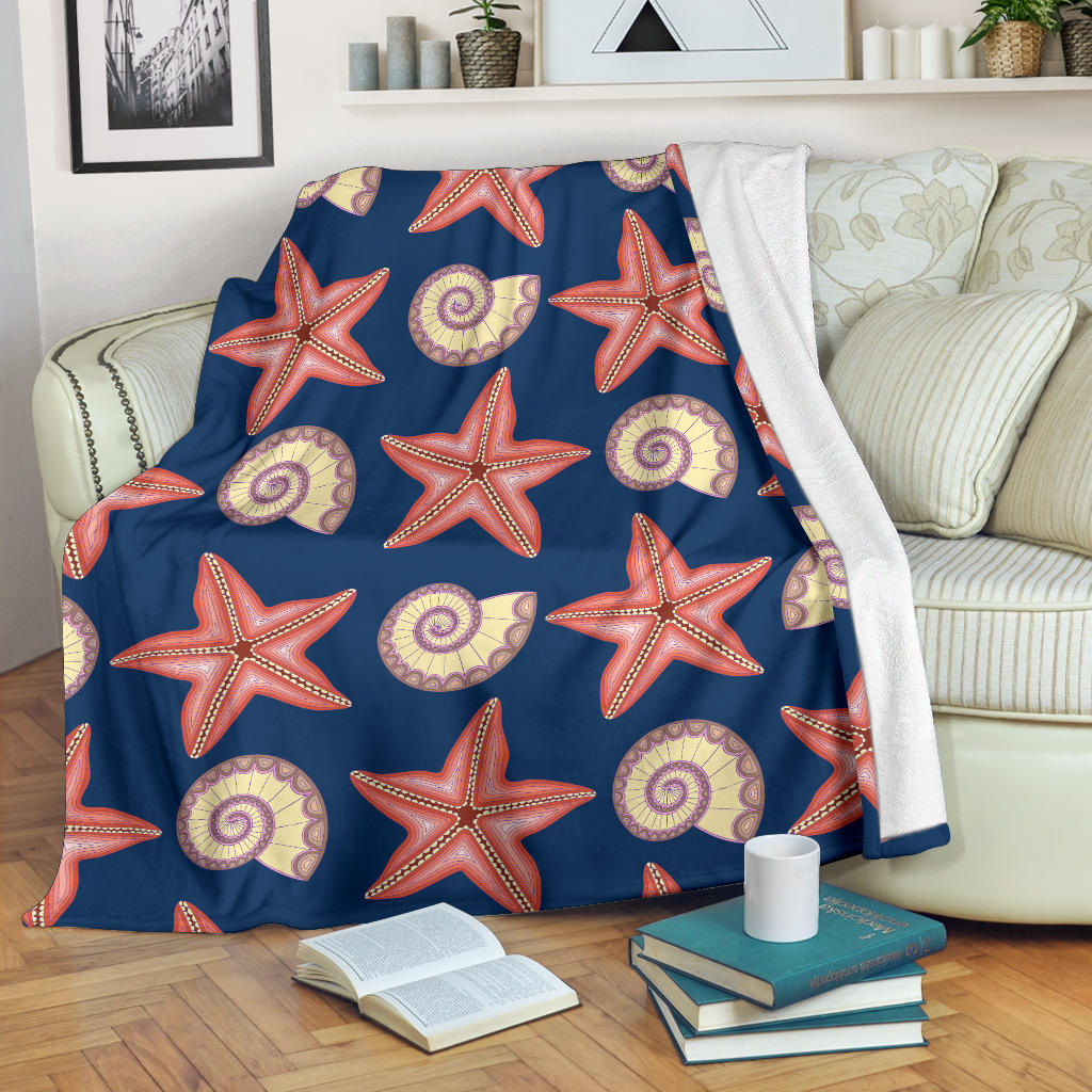 Starfish Pattern Print Design 03 Premium Blanket