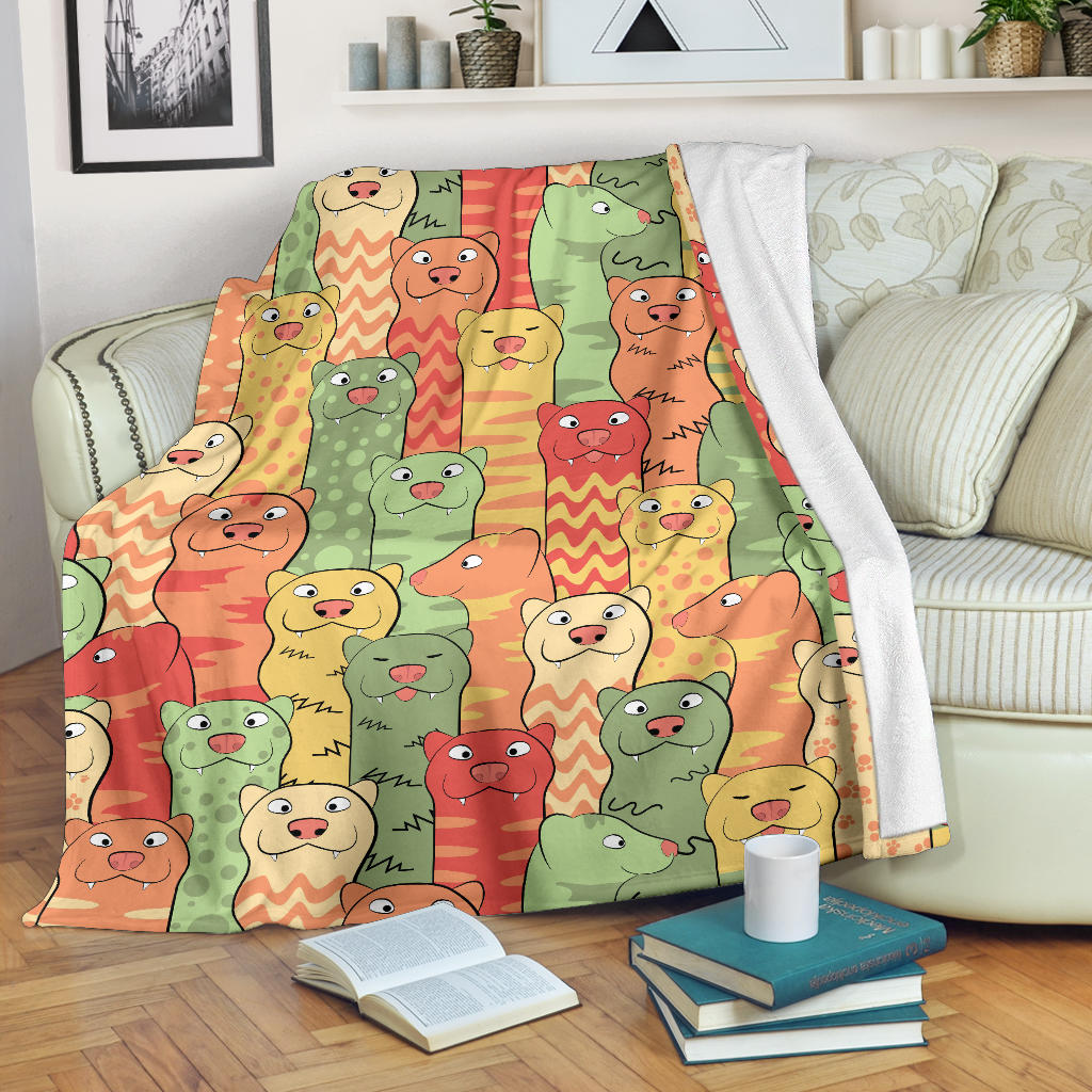 Ferret Pattern Print Design 01 Premium Blanket