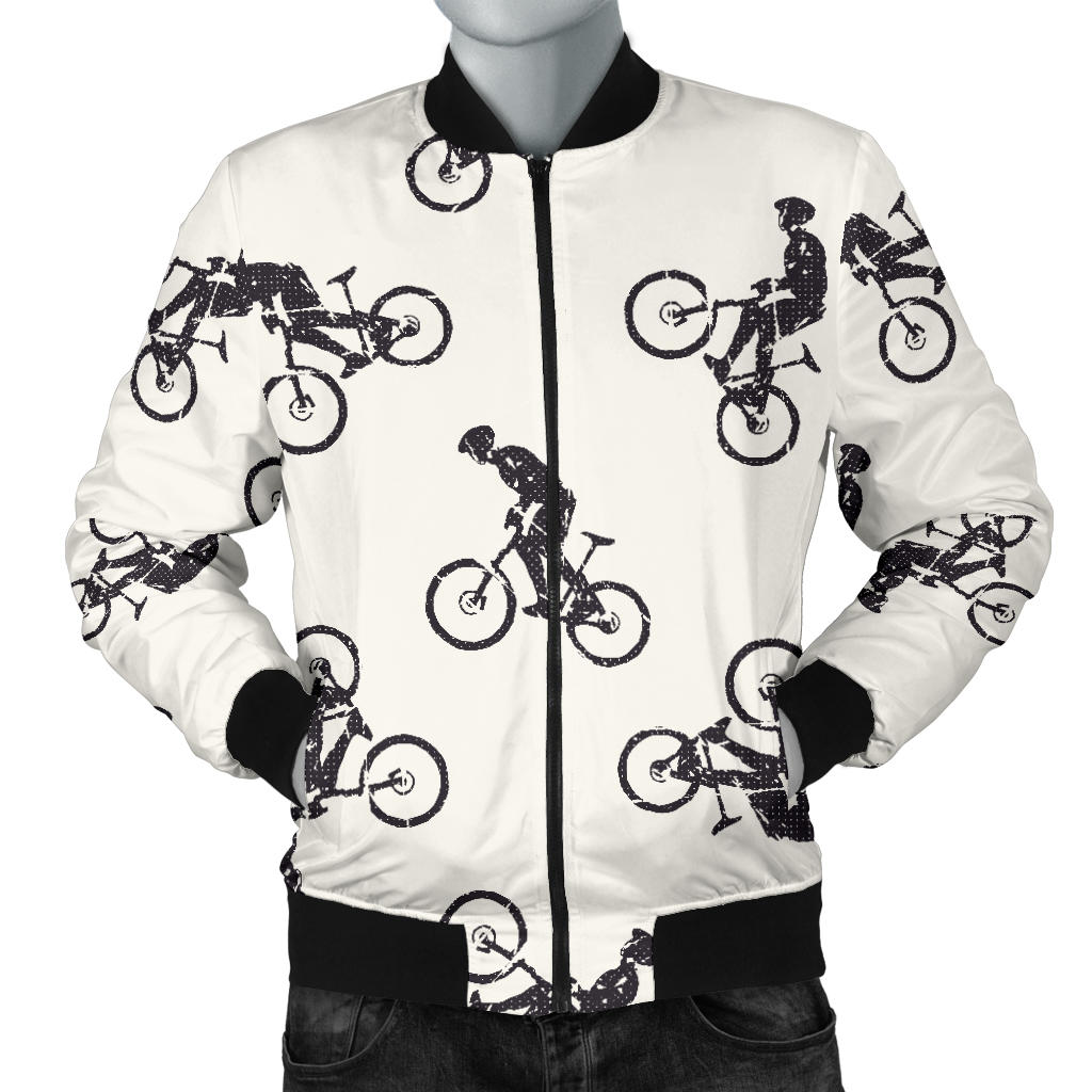 Mountain bike Pattern Print Design 01 Men Bomber Jacket