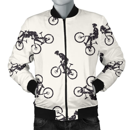 Mountain bike Pattern Print Design 01 Men Bomber Jacket