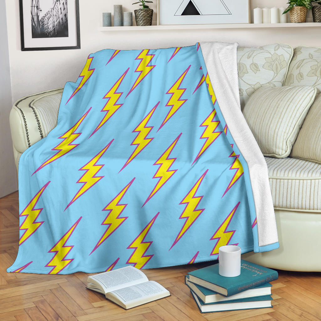 Lightning Thunder Pattern Print Design 02 Premium Blanket
